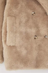 TRENDYOLMİLLA Mink FURRY Double breasted Oversized Short Plush Overcoat - Image 7