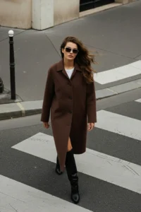 TRENDYOLMİLLA TRENDYOLMiLLA Wardrobe Essentials Brown Mono Closure Oversized LONG Bowl Overcoat