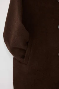 TRENDYOLMİLLA TRENDYOLMiLLA Wardrobe Essentials Brown Mono Closure Oversized LONG Bowl Overcoat - Image 7