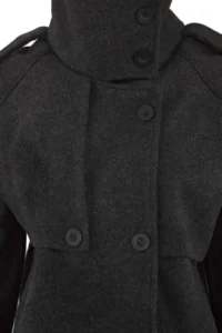 TRENDYOLMİLLA Dark Gray Diagonel Double breasted Oversized Midi Bowl Overcoat - Image 8