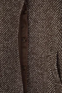 TRENDYOLMİLLA Brown Fur Detailed herringbone Mono Closure Oversized LONG Bowl Overcoat - Image 9