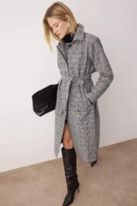 TRENDYOLMİLLA Multicolored Plaid Patterned Mono Closure LONG Oversized Overcoat