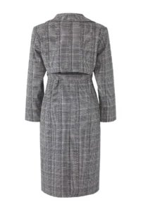 TRENDYOLMİLLA Multicolored Plaid Patterned Mono Closure LONG Oversized Overcoat - Image 6