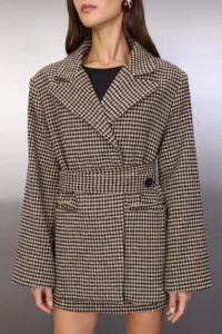 TRENDYOLMİLLA Multicolored Adjustable Belted Regular Midi Overcoat - Image 3