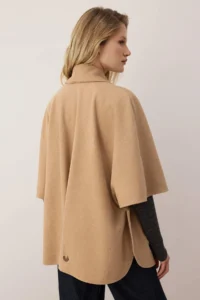 TRENDYOLMİLLA Beige Non-Body Mono Closure Oversized Midi Bowl Overcoat - Image 6