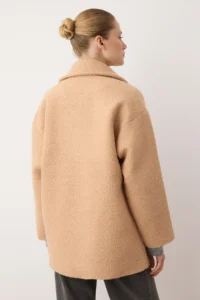 TRENDYOLMİLLA Mink Buklet Double breasted Oversized Midi Overcoat - Image 4