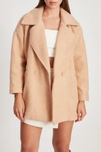 TRENDYOLMİLLA Mink Buklet Double breasted Oversized Midi Overcoat - Image 7