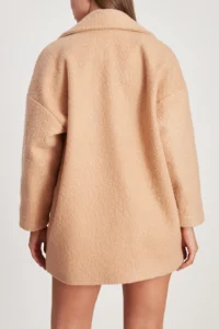 TRENDYOLMİLLA Mink Buklet Double breasted Oversized Midi Overcoat - Image 9