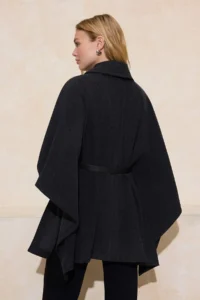 TRENDYOLMİLLA Anthracite Oversized Arched Poncho Pelerin Overcoat - Image 5