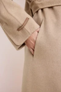 TRENDYOLMİLLA Mink  100% Woolly Handmade tied up Oversized LONG Overcoat - Image 4