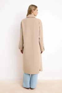 TRENDYOLMİLLA Mink  100% Woolly Handmade tied up Oversized LONG Overcoat - Image 5