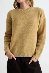TRENDYOLMİLLA Oil Green Wide Pattern Special Thread Knitwear Sweater - Image 3