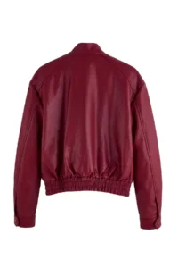 TRENDYOLMİLLA Burgundy Oversized Pattern Faux Leather Bomber Jacket Thin Jacket Coat - Image 11