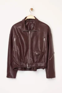 TRENDYOLMİLLA Brown Oversized Pattern Faux Leather Bomber Jacket Thin Jacket Coat - Image 5