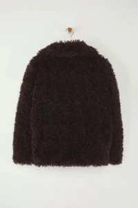 TRENDYOLMİLLA Brown Oversized Pattern Fur Coat - Image 8