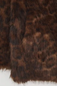TRENDYOLMİLLA Multicolored Leopard Patterned Oversized Pattern Fur Coat - Image 6