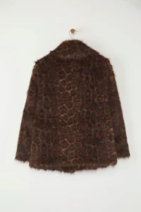 TRENDYOLMİLLA Multicolored Leopard Patterned Oversized Pattern Fur Coat - Image 7