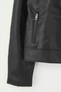 TRENDYOLMİLLA Black Fitted Pattern Faux Leather Biker Thin Jacket Coat - Image 6