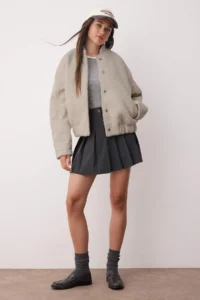 TRENDYOLMİLLA Ecru Regular Buklet Thin Jacket Coat - Image 3