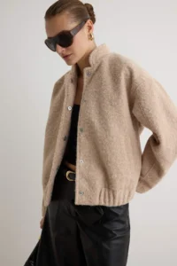 TRENDYOLMİLLA Light BEIGE Regular Buklet Thin Jacket Coat - Image 3