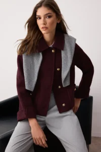 TRENDYOLMİLLA Burgundy Regular  Coat - Image 2