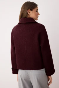 TRENDYOLMİLLA Burgundy Regular  Coat - Image 3