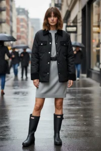 TRENDYOLMİLLA Black Oversized Pattern Collar Velvet Detailed fibrous Thin Jacket Coat