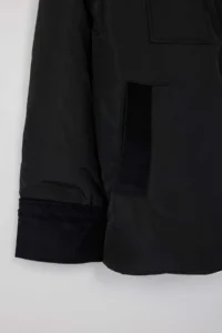 TRENDYOLMİLLA Black Oversized Pattern Collar Velvet Detailed fibrous Thin Jacket Coat - Image 7