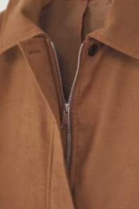 TRENDYOLMİLLA Brown Oversized Pattern Suede Bomber Jacket Thin Jacket Coat - Image 8