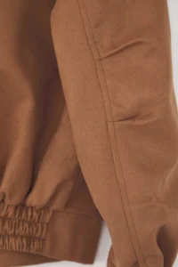 TRENDYOLMİLLA Brown Oversized Pattern Suede Bomber Jacket Thin Jacket Coat - Image 9