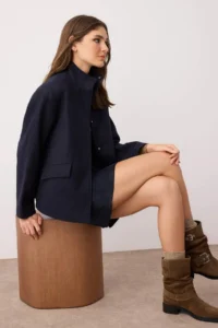 TRENDYOLMİLLA TRENDYOLMiLLA Wardrobe Essentials NAVY BLUE Regular Pattern Bowl Bomber Jacket Thin Jacket Coat - Image 2