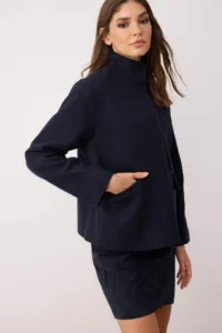 TRENDYOLMİLLA TRENDYOLMiLLA Wardrobe Essentials NAVY BLUE Regular Pattern Bowl Bomber Jacket Thin Jacket Coat - Image 3