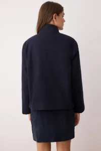 TRENDYOLMİLLA TRENDYOLMiLLA Wardrobe Essentials NAVY BLUE Regular Pattern Bowl Bomber Jacket Thin Jacket Coat - Image 4