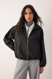 TRENDYOLMİLLA Regular Pattern Zippered Bomber Jacket Thin Jacket Coat - Image 2
