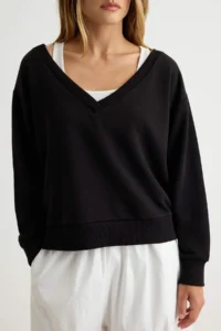 TRENDYOLMİLLA Black 2 Sets Low Shoulder Knitting Sweatshirt - Image 3
