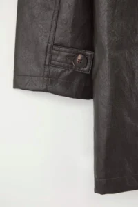 TRENDYOLMİLLA Wardrobe Essentials Dark Brown Faux Leather Oversized Midi Trench Coat - Image 8