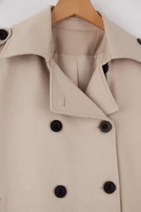 TRENDYOLMİLLA Stone Double breasted Oversized Short Trench Coat - Image 6
