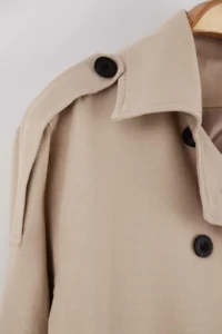 TRENDYOLMİLLA Stone Double breasted Oversized Short Trench Coat - Image 7