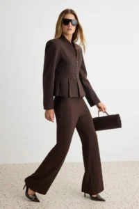 TRENDYOLMİLLA Brown-Multicolored Blazer Jacket - Image 3