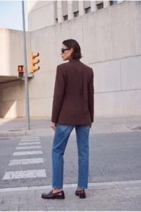 TRENDYOLMİLLA Brown Self-fitted Blazer Jacket - Image 5