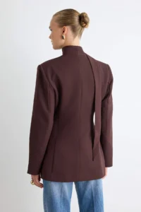 TRENDYOLMİLLA Brown Self-fitted Blazer Jacket - Image 9