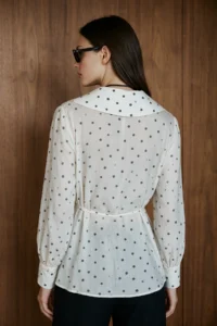 TRENDYOLMİLLA WHITE Polka Dot Thin Jacket - Image 3