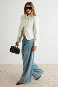 TRENDYOLMİLLA WHITE Tweed Blazer Jacket - Image 2