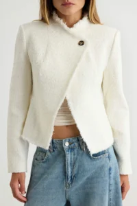 TRENDYOLMİLLA WHITE Tweed Blazer Jacket - Image 3