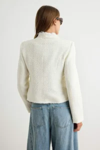 TRENDYOLMİLLA WHITE Tweed Blazer Jacket - Image 4