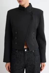 TRENDYOLMİLLA Black buttoned Short Blazer Jacket - Image 4