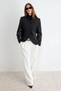 TRENDYOLMİLLA DARK anthracite Asymmetric Kapama Blazer Jacket - Image 2