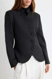 TRENDYOLMİLLA DARK anthracite Asymmetric Kapama Blazer Jacket - Image 3