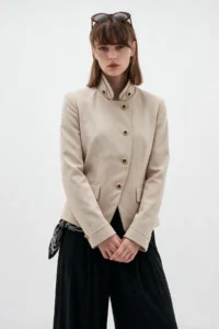 TRENDYOLMİLLA Stone Asymmetric Kapama buttoned Blazer Jacket - Image 2