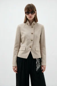 TRENDYOLMİLLA Stone Asymmetric Kapama buttoned Blazer Jacket - Image 3